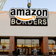 Photo illustration of an Amazon sign going over a Border bookstore (AP/Gizmodo)